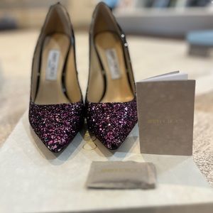 Jimmy Choo Pink Glitter Pump